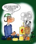 Caricature de Patrick Moutal devant ordi en feu